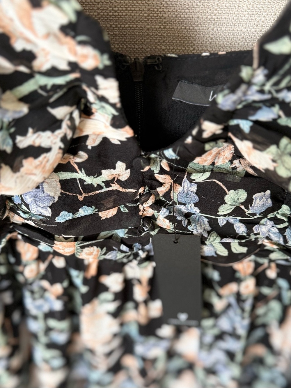 Lulu's Lush Loveliness Black Floral Lurex Tie-Strap Midi Dress - Picture 6 of 11